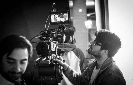 Filming crew on set of SAM Film Production crew on set